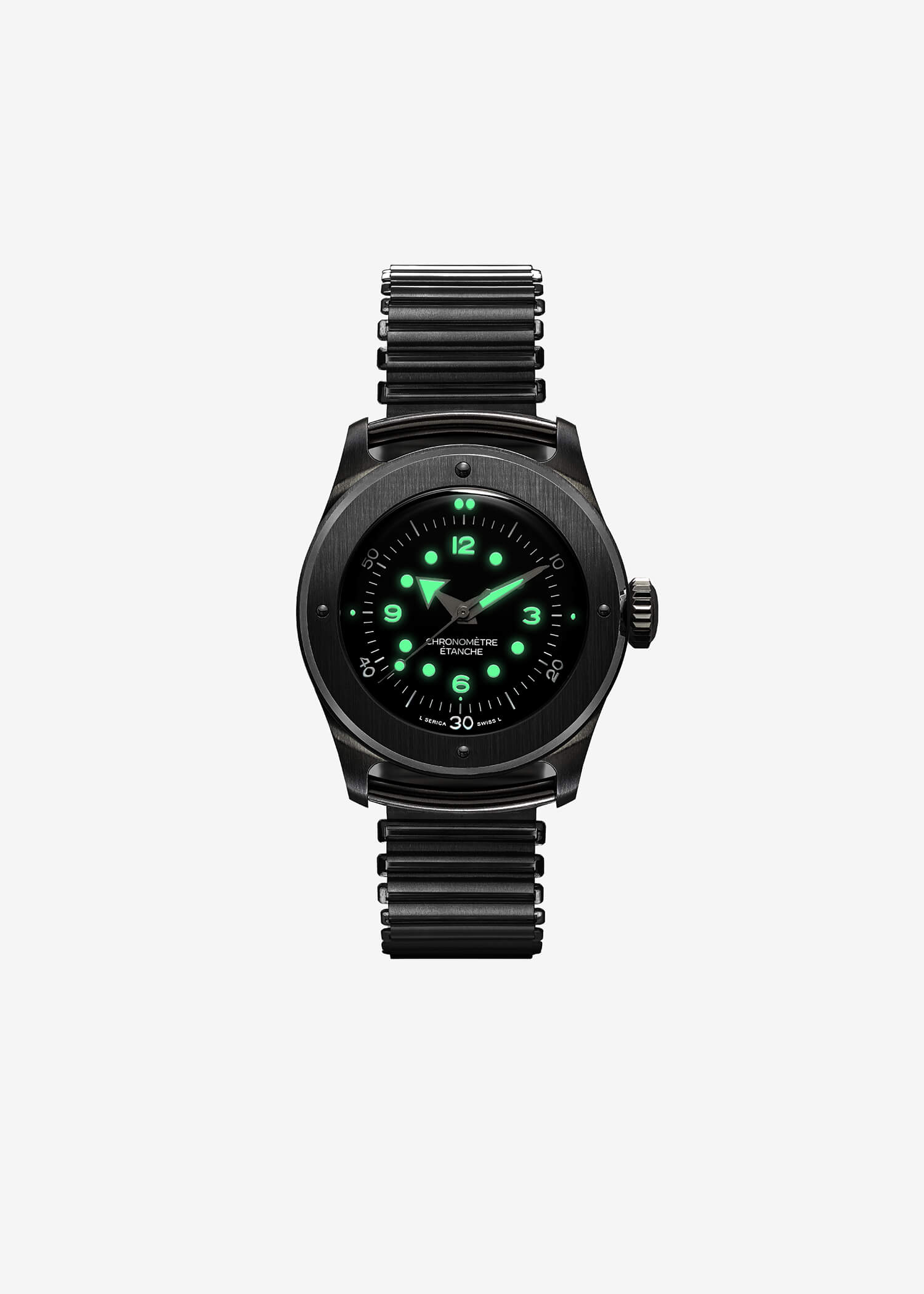 Serica Watches - Ref. 7505 - Emaille-Schwarz