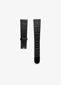 Serica Watches - Bracelet SERICA cuir alligator verni noir sans boucle 18mm